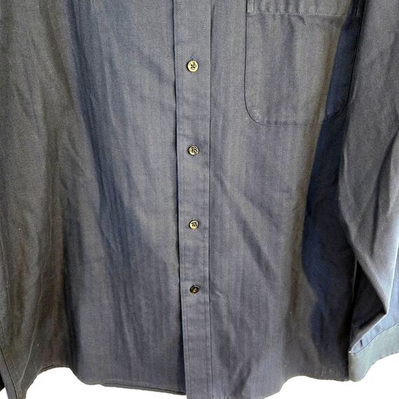 Roundtree & Yorke Men's Shirt Large L Blue Dress Button Down Top Size 17.5 Neck - Picture 3 of 7